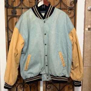 vintage Mac Murray McDonnell Douglas Denim Jacket Mens X Large Varsity Button Up
